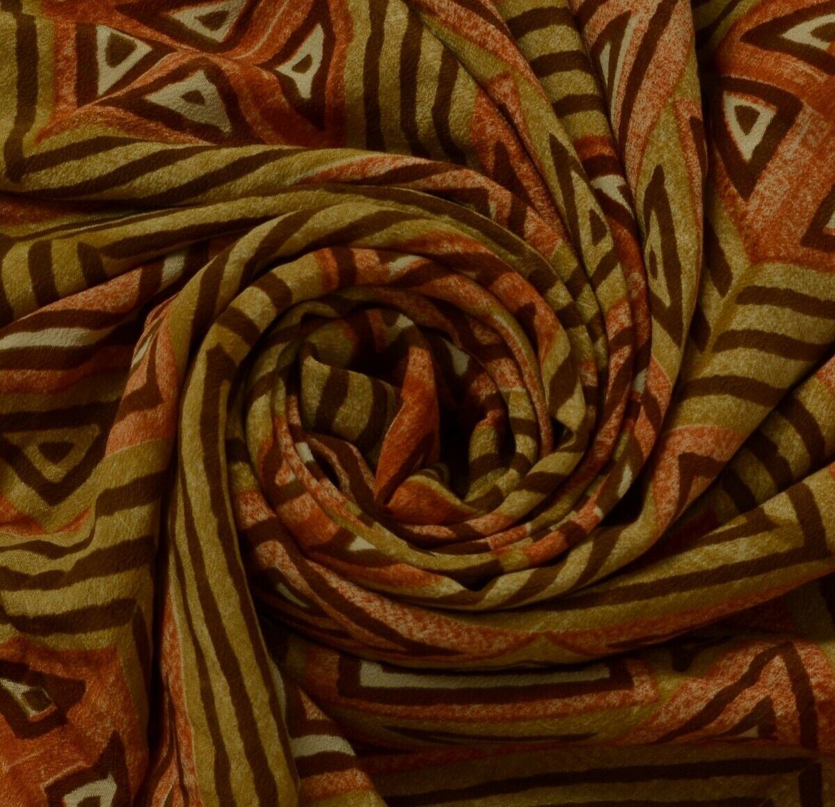 Vintage Indian Saree 100% Pure Crepe Silk Printed Soft Scrap Fabric for Craft