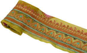 Antique Vintage Saree Border Indian Craft Trim Embroidered Ribbon Lace Green