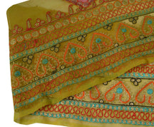 Antique Vintage Saree Border Indian Craft Trim Embroidered Ribbon Lace Green