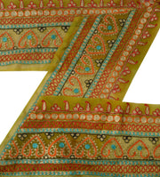 Antique Vintage Saree Border Indian Craft Trim Embroidered Ribbon Lace Green
