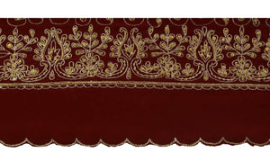 Vintage Sari Border Indian Craft Trim Hand Beaded Embroidered Maroon Lace Ribbon