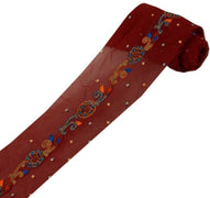 Vintage Sari Border Indian Craft Trim Hand Beaded Embroidered Maroon Lace Ribbon