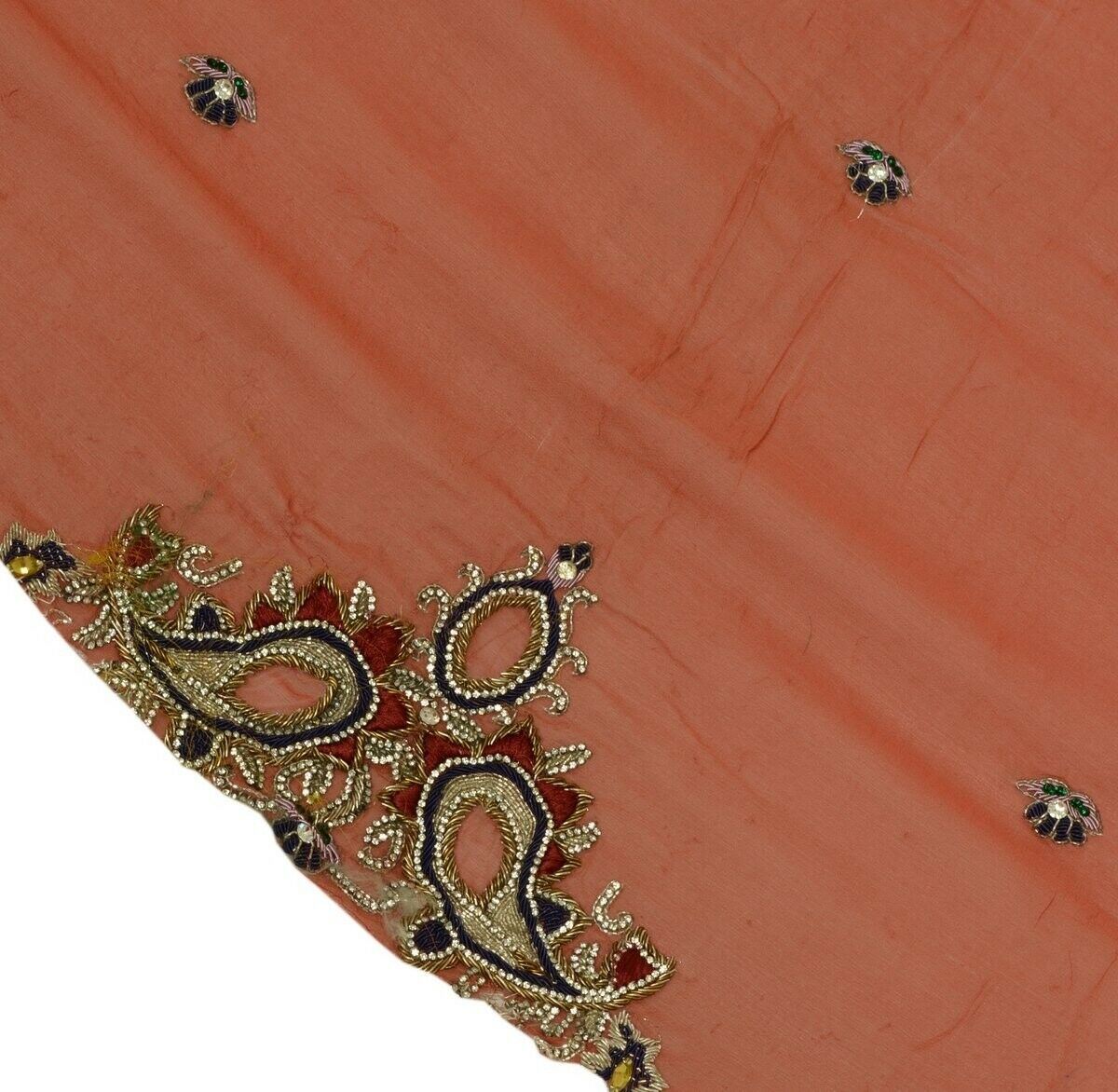 100% Pure Georgette Silk Vintage Sari Remnant Scrap Fabric for Sewing Craft