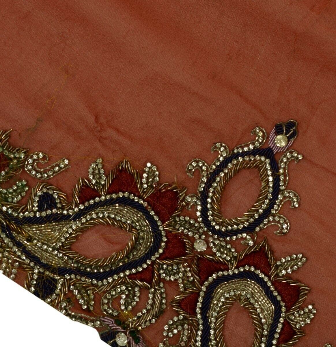 100% Pure Georgette Silk Vintage Sari Remnant Scrap Fabric for Sewing Craft