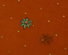 100% Pure Georgette Silk Vintage Sari Remnant Scrap Fabric for Sewing Craft Rust