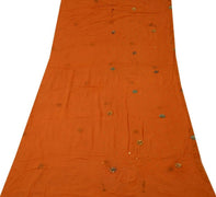 100% Pure Georgette Silk Vintage Sari Remnant Scrap Fabric for Sewing Craft Rust