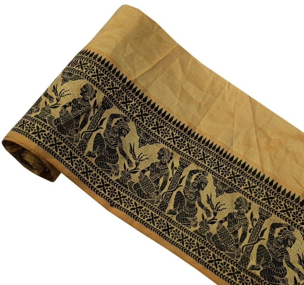 Vintage Sari Border Indian Craft Sewing Trim Woven Baluchari Ribbon Lace