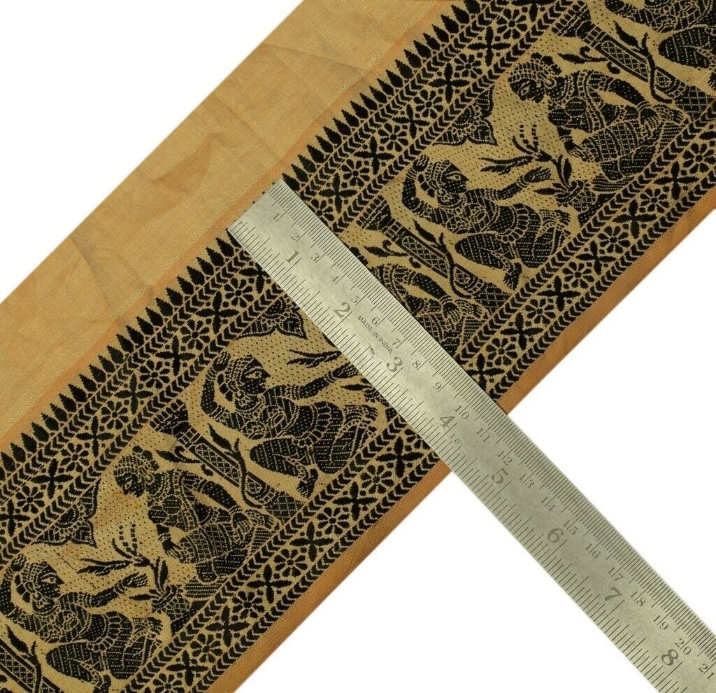 Vintage Sari Border Indian Craft Sewing Trim Woven Baluchari Ribbon Lace
