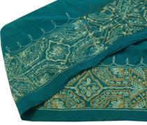 Vintage Sari Border Indian Craft Trim Hand Beaded Zardozi Embroidered Lace Green