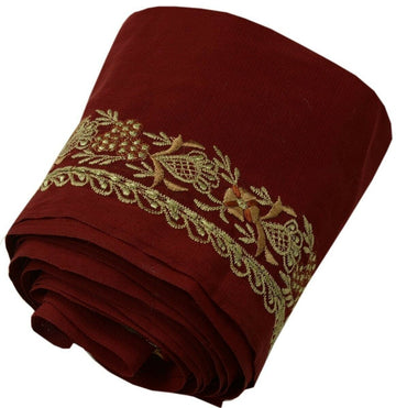 Vintage Sari Border Indian Craft Trim Embroidered Sewing Ribbon Lace Maroon