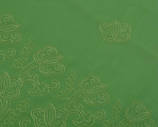 Indian Art Silk Vintage Sari Remnant Scrap Fabric for Sewing Craft Green