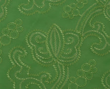 Indian Art Silk Vintage Sari Remnant Scrap Fabric for Sewing Craft Green