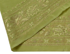 Vintage Sari Border Indian Craft Trim Embroidered Green Sewing Ribbon Lace