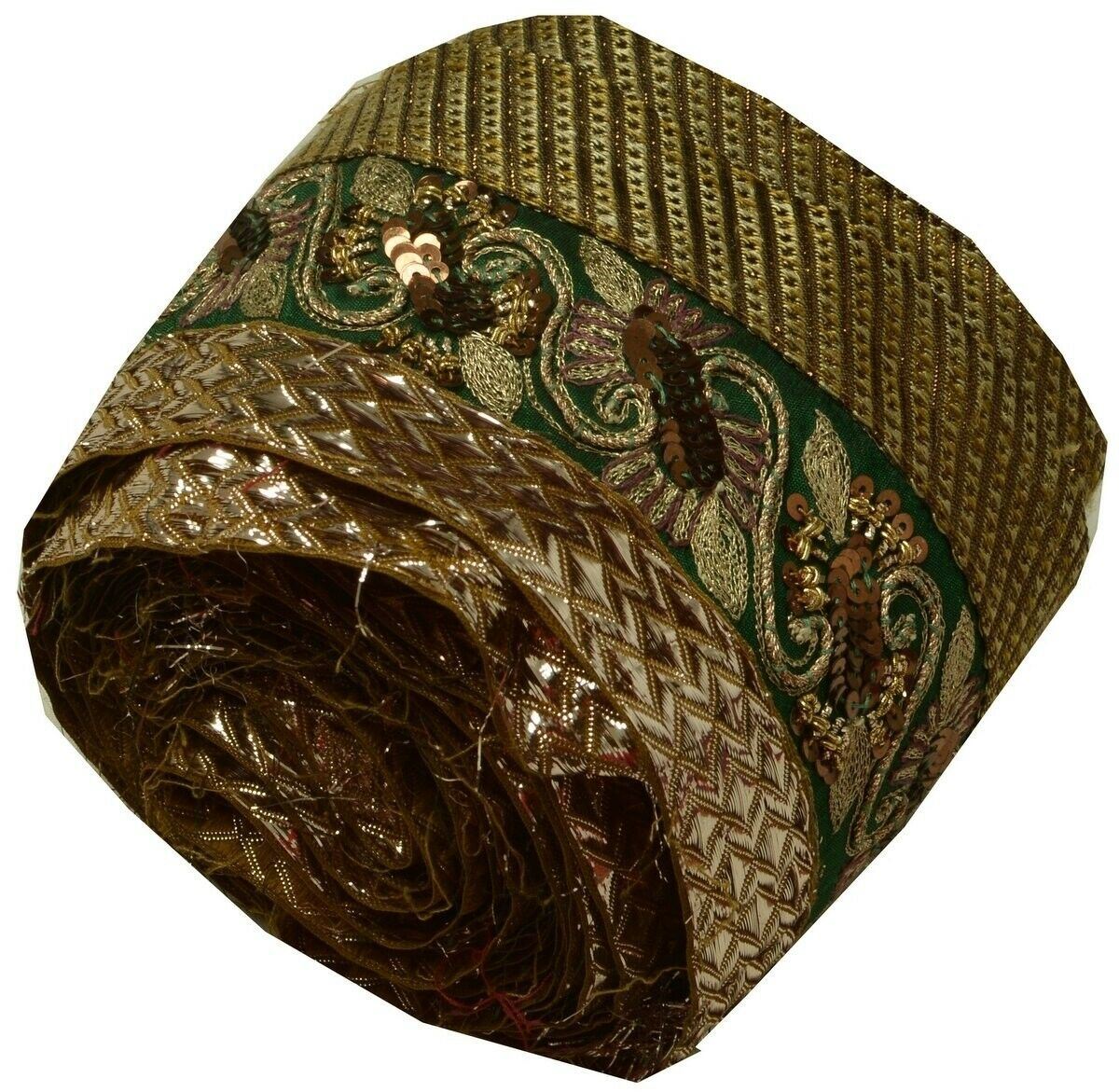 Vintage Sari Border Indian Craft Trim Hand Beaded Embroidered Patch Work Lace