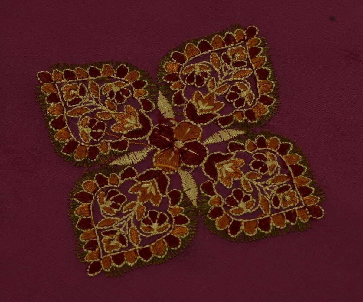 Indian Art Silk Vintage Sari Remnant Scrap Fabric for Sewing Craft Purple