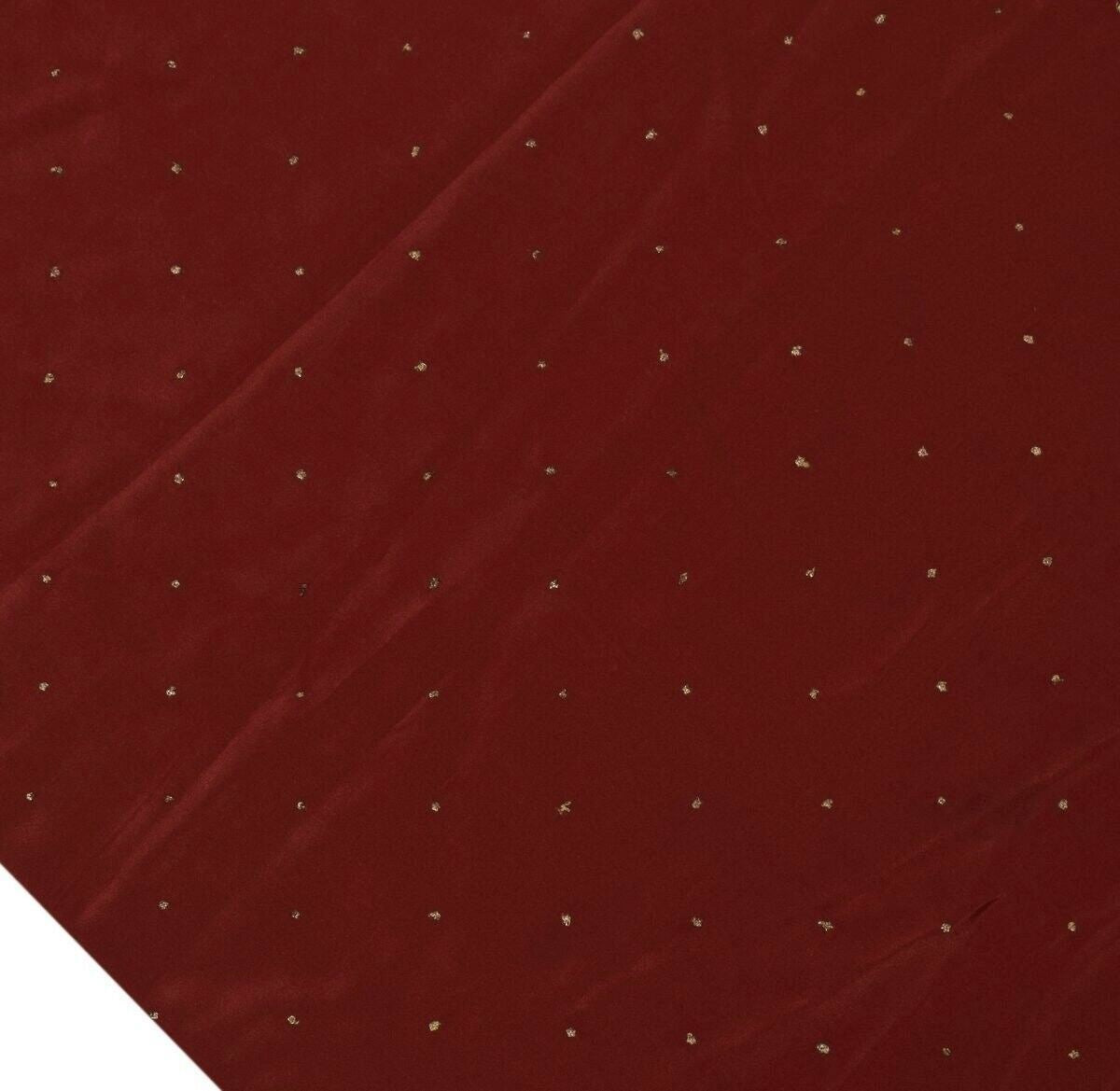 Indian Art Silk Vintage Sari Remnant Scrap Fabric for Sewing Craft Maroon