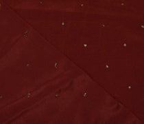 Indian Art Silk Vintage Sari Remnant Scrap Fabric for Sewing Craft Maroon