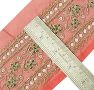 Vintage Sari Border Indian Trim Hand Beaded Embroidered Cut Work Sewing Lace