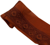 Vintage Sari Border Indian Craft Trim Embroidered Sewing Ribbon Lace Deep Rust