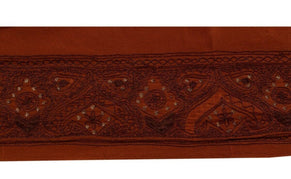 Vintage Sari Border Indian Craft Trim Embroidered Sewing Ribbon Lace Deep Rust