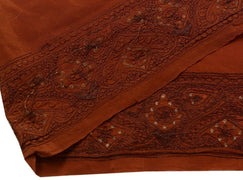 Vintage Sari Border Indian Craft Trim Embroidered Sewing Ribbon Lace Deep Rust