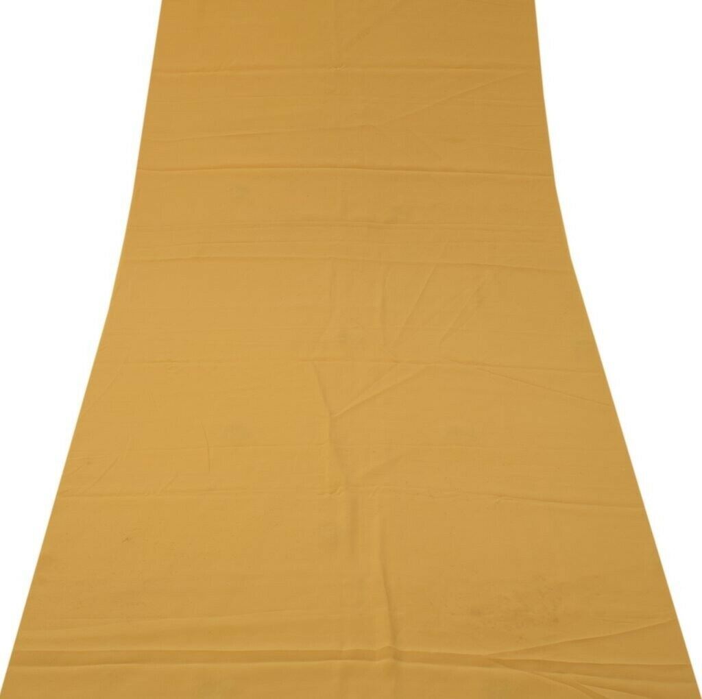 Blend Crepe Vintage Sari Remnant Scrap Fabric for Sewing Craft Cream