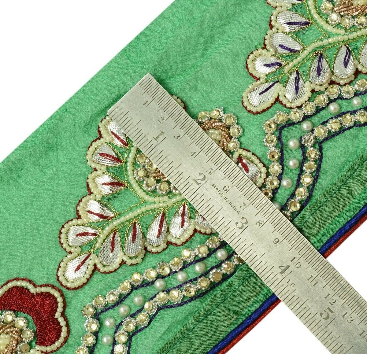 Vintage Saree Border Indian Craft Trim Hand Beaded Gota Patti Stones Ribbon Lace