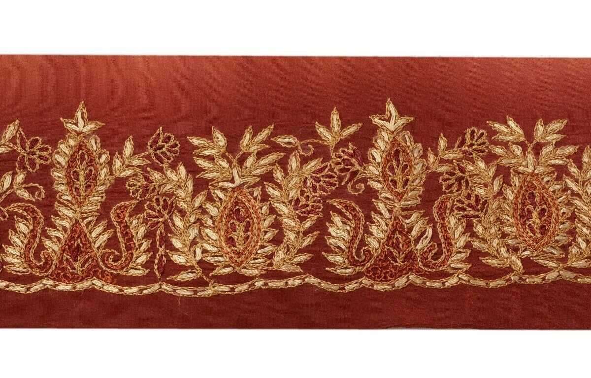 Vintage Saree Border Indian Craft Trim Hand Embroidered Sewing Ribbon Lace