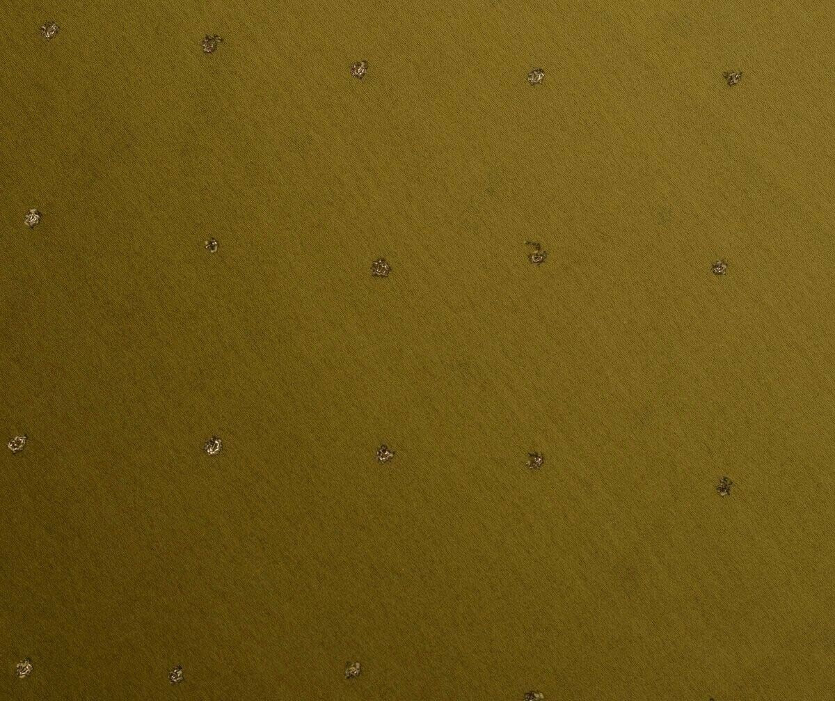Blend Georgette Silk Green Vintage Sari Remnant Scrap Fabric for Sewing Craft