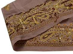 Vintage Saree Border Indian Craft Trim Hand Embroidered Beaded Ribbon Lace Mauve