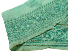 Vintage Saree Border Indian Craft Trim Hand Beaded Embroidered Ribbon Lace Green