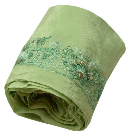 Vintage Saree Border Indian Craft Trim Embroidered Green Sewing Ribbon Lace