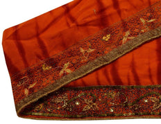 Vintage Saree Border Indian Craft Trim Hand Beaded Embroidered Ribbon Lace Rust