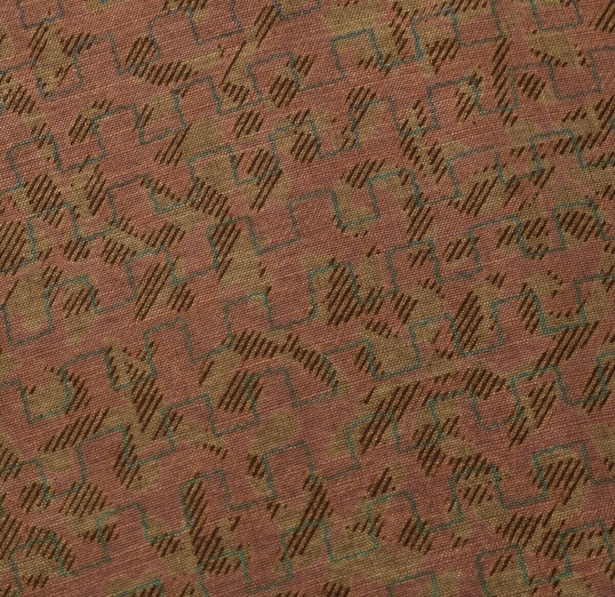 Vintage Saree Indian Art Silk Printed Scrap Sari 5 Yard Fabric for Sewing Craft