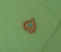 Indian Art Silk Vintage Sari Remnant Scrap Fabric for Sewing Craft Green