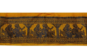Vintage Saree Border Indian Craft Trim Woven Baluchari Ribbon Lace Saffron