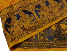 Vintage Saree Border Indian Craft Trim Woven Baluchari Ribbon Lace Saffron