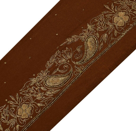 Vintage Sari Border Indian Craft Trim Hand Beaded Zardozi Zari Embroidered Lace
