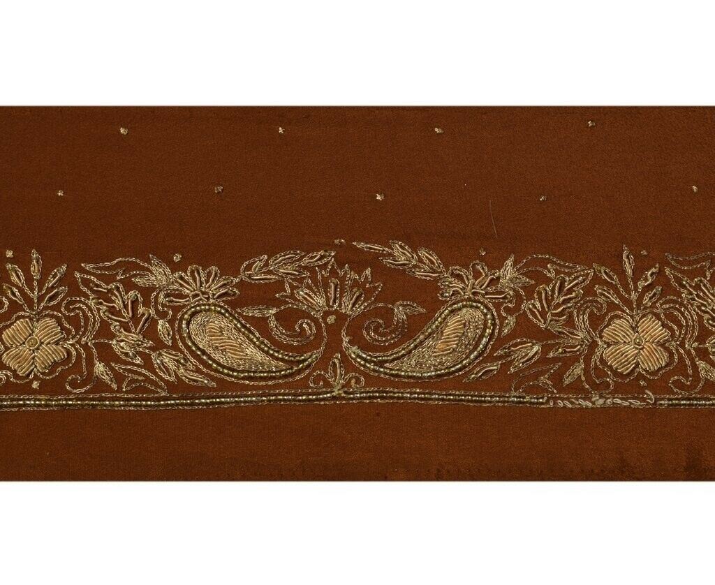 Vintage Sari Border Indian Craft Trim Hand Beaded Zardozi Zari Embroidered Lace