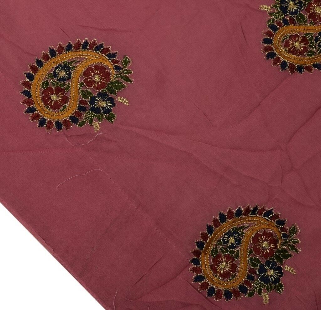 100% Pure Georgette Silk Vintage Sari Remnant Scrap Fabric for Sewing Craft Pink