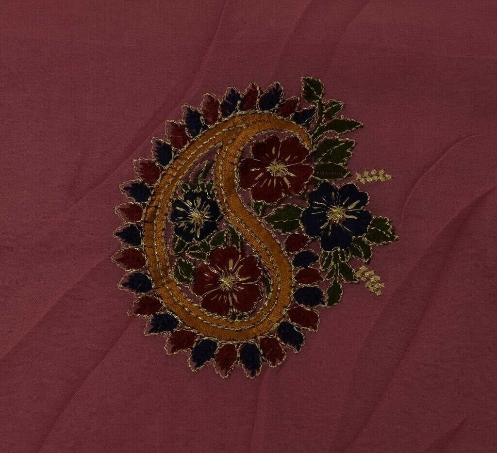 100% Pure Georgette Silk Vintage Sari Remnant Scrap Fabric for Sewing Craft Pink