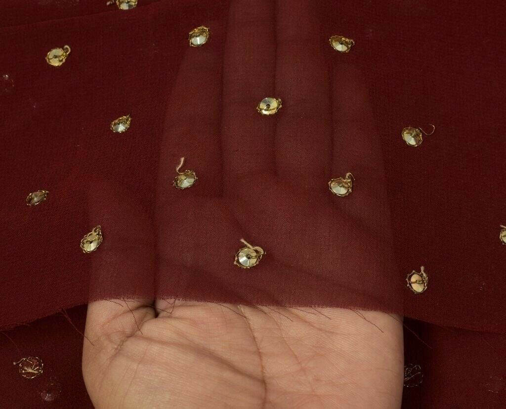 100% Pure Georgette Silk Vintage Sari Remnant Scrap Fabric for Sewing Craft