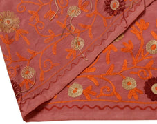 Vintage Saree Border Indian Craft Trim Floral Embroidered Pink Ribbon Lace