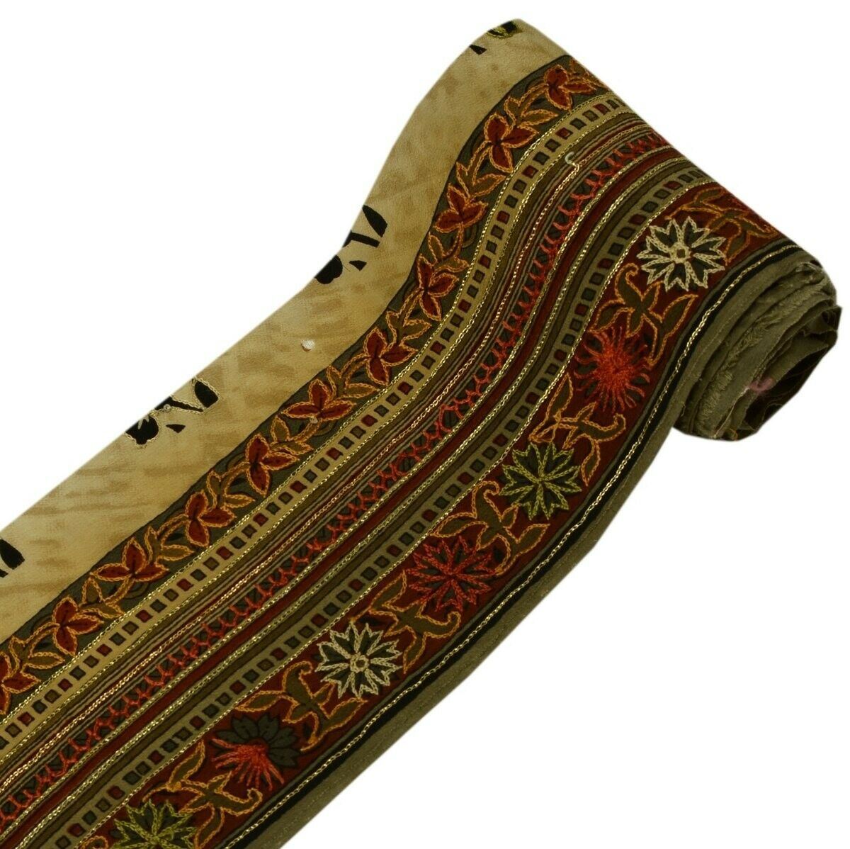 Vintage Saree Border Indian Craft Trim Printed Embroidered Sewing Ribbon Lace