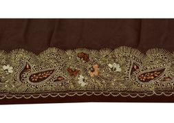 Vintage Saree Border Indian Craft Trim Floral Embroidered Burgundy Ribbon Lace