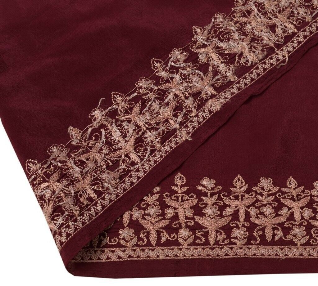 Vintage Sari Border Indian Craft Trim Hand Embroidered Ribbon Lace Magenta