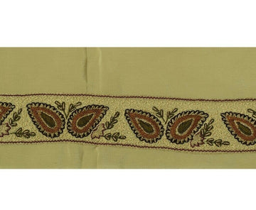 Vintage Sari Border Indian Craft Trim Hand Beaded Embroidered Ribbon Lace Green