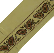 Vintage Sari Border Indian Craft Trim Hand Beaded Embroidered Ribbon Lace Green