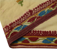 Vintage Sari Border Indian Craft Sewing Trim Embroidered Ribbon Lace Cream