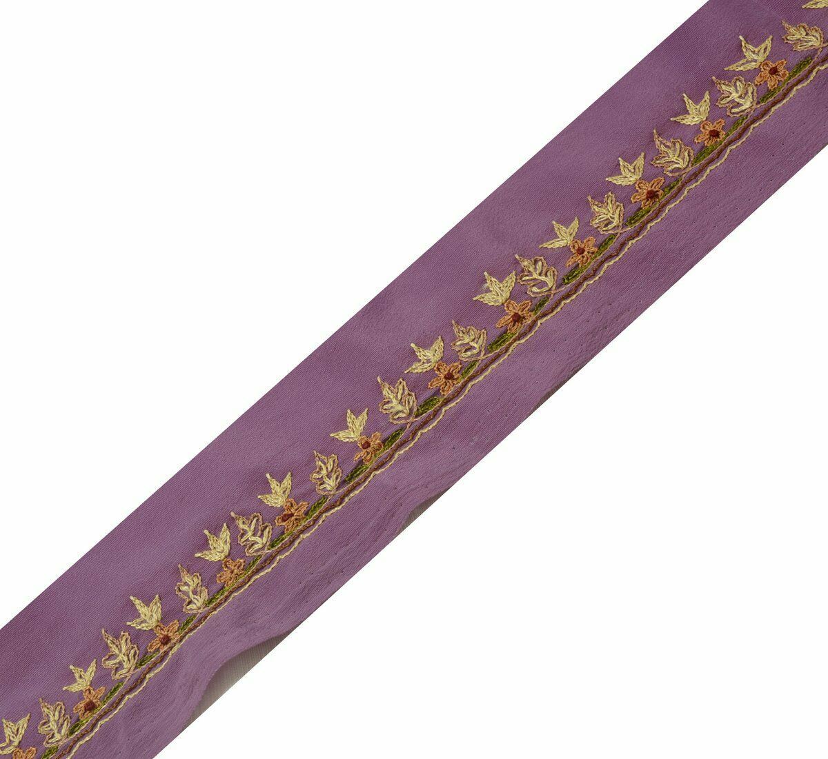 Vintage Saree Border Indian Craft Trim Antique Hand Embroidered Ribbon Lace